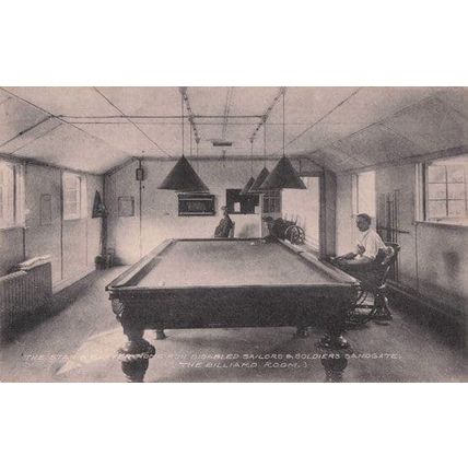 Billiard Sports at Disabled Sailors & Soldiers Home Sandgate Kent Postcard