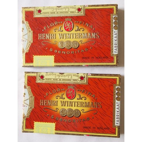 Henri Winterman's Senoritas cigar boxes x 2 for small cigars circa 1960