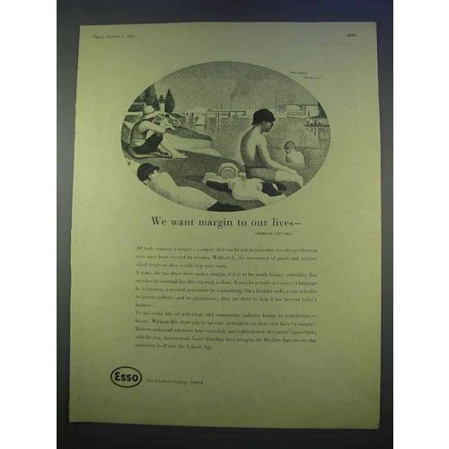 1955 Esso Oil Ad - We Want Margin to Our Lives