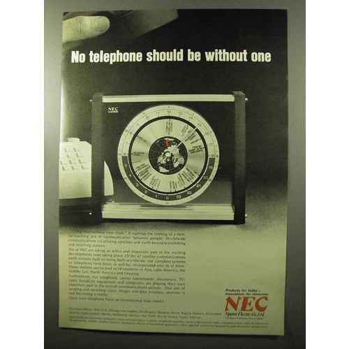 1970 NEC Nippon Electric Co. Ad - No Telephone Without