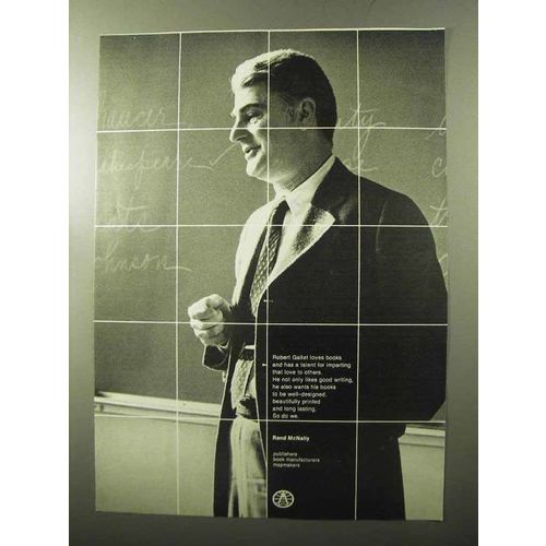1970 Rand McNally Ad - Robert Gallet Loves Books