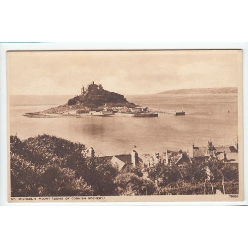 St Michael's Mount Gems of Cornish Scenery Postcard Cornwall 79688