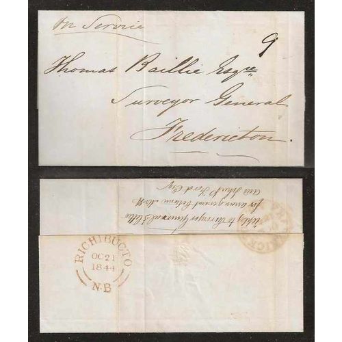 CANADA ! Stampless Richibucto New Brunswick 1844