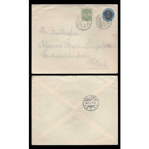 Denmark 1905 Postal Sta uprated Ullerslev to Holbaek
