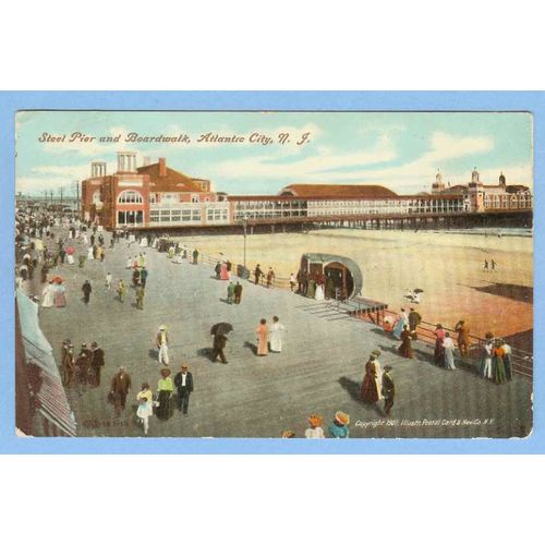 New Jersey Atlantic City Steel Pier And Boardwalk View Of Boardwalk w/Stee~748
