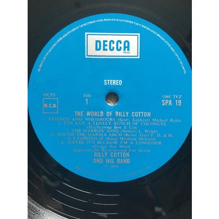 THE WORLD OF BILLY COTTON (UK VINYL LP, DECCA, STEREO, 1969)
