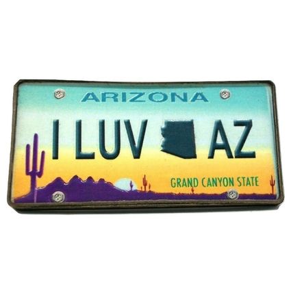 I Luv Arizona Wood License Fridge Magnet