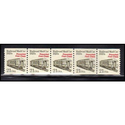 2265 21c Mail Car Fine MNH Dry Gum PNC 1/5 X1224