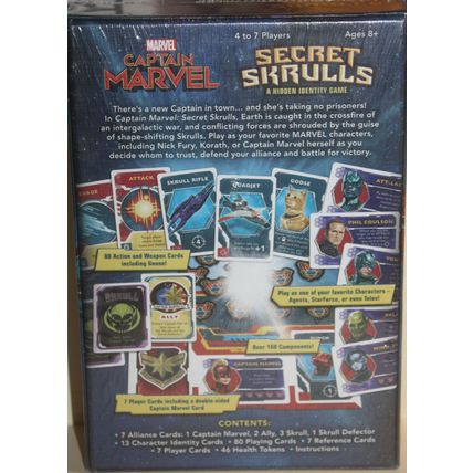 2019 USAopoly Marvel Captain Marvel Secret Skrulls Hidden Identity Game - Sealed