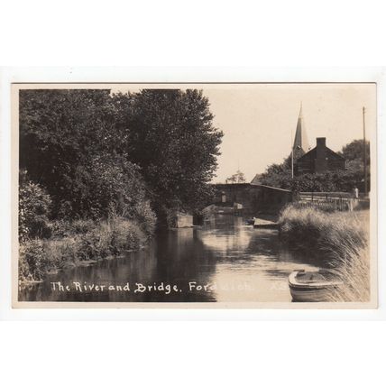 The River and Bridge Fordwich Postcard RP Kent