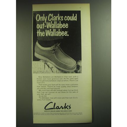 1974 Clarks Wallabee Shoes Ad - Only Clarks could out-Wallabee the Wallabee