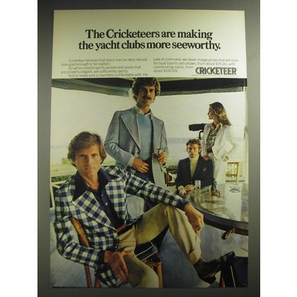 1974 Cricketeer Sportcoats and Slacks Ad - making the yacht clubs more seeworthy