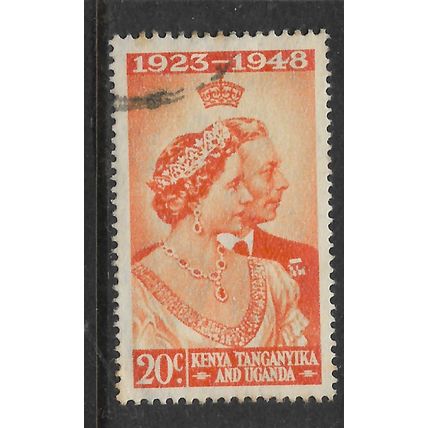 KENYA UGANDA AND TANGANYIKA 1948 ROYAL SILVER WEDDING 20c ORANGE SG 157 F/U#2