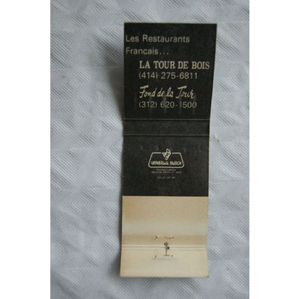 Matchbook Cover La Tour De Bois, The Abbey Lake Geneva