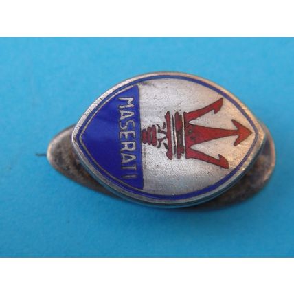 Maserati Silver & Enamel Owners Vintage Lapel Badge