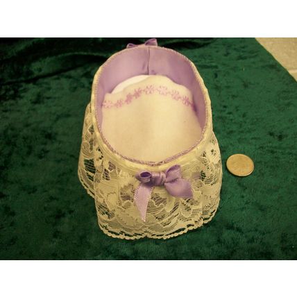 Lavender Lacy Crib with Cream Lace 1:12th scale miniature