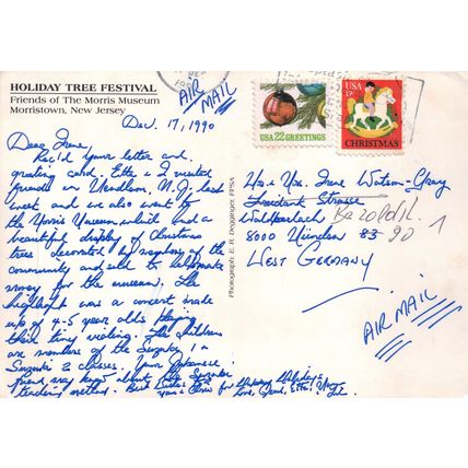 Postcard Christmas Tree, Holiday Tree Festival, Morris Museum, New Jersey U.S.A.