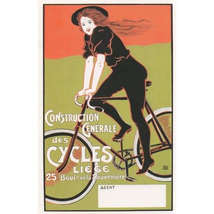 Construction Generale Des Cycles Liege French Bike Poster Postcard