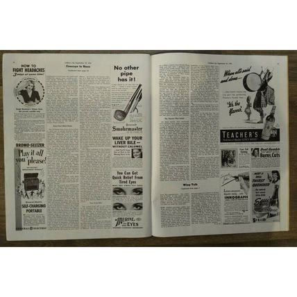 Collier's Magazine - September 27, 1941 Hunting Dog, Vintage Ads Pres. Roosevelt