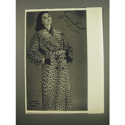 1956 Greenhut Furs Ad - Leopard fur origin Africa
