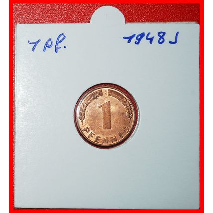LÄNDER (1948-1949): GERMANY ★ 1 PFENNIG 1948J HAMBURG★DIE A★LOW START★NO RESERVE