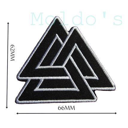 Valknut Viking Norse Patch Embroidered Iron on Quality Badge Patches Bikers P60