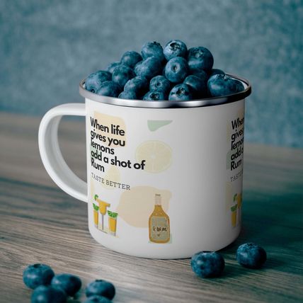 When Life Gives you Lemons Add a Shot of your Favorite Enamel Campfire 12oz Stai
