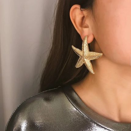 Trendy Golden Starfish Earrings 6 CM * 6.7 CM Bohemian Jewelry For Woman