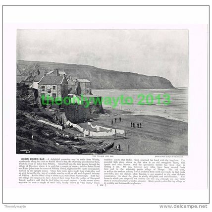 ROBIN HOOD'S BAY, YORKS, ENGLAND, Book Illustration, c1895