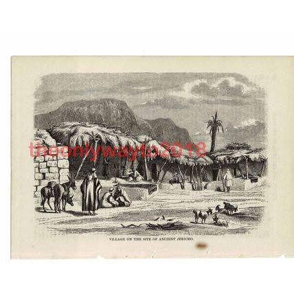 Village on site of Ancient Jericho, Holy Land, Book Illustration (Print), 1861