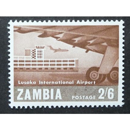 ZAMBIA 1967 Lusaka Airport 2s 6d SG123 Very Lightly Mounted Mint