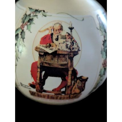 Hallmark Keepsake NORMAN ROCKWELL 1989 Christmas Ornament Glass Ball Santa VTG