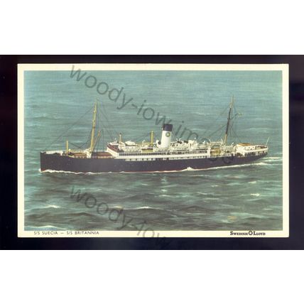 f2495 - Swedish-Lloyd Ferry - Suecia - Britannia - postcard
