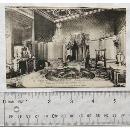 vintage postcard Fontainebleau, Apartments of the Pope, Guard Officers Room
