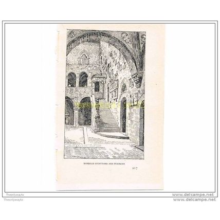 BARGELLO COURTYARD STAIRCASE, FLORENCE, ITALY, c1895, , Book Illustration, 1920