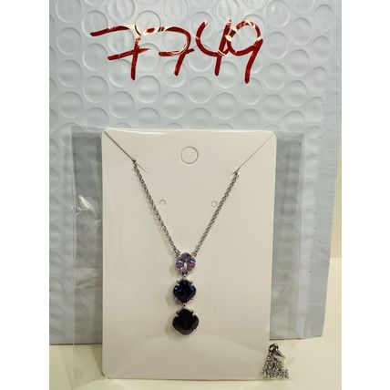 Bomb Party Necklace 18" RBP Brilliant Purple Drop Necklace Rhodium P