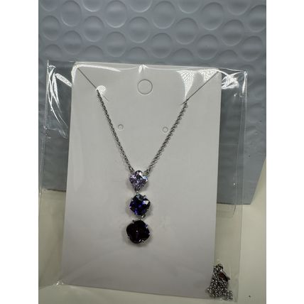 Bomb Party Necklace 18" RBP Brilliant Purple Drop Necklace Rhodium P