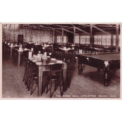 Littlestone Holiday Camp Billiard Snooker Dining Room Kent Old RPC Postcard