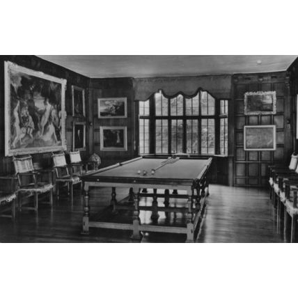 Knole Billiards Snooker Room Kent Old Real Photo Postcard