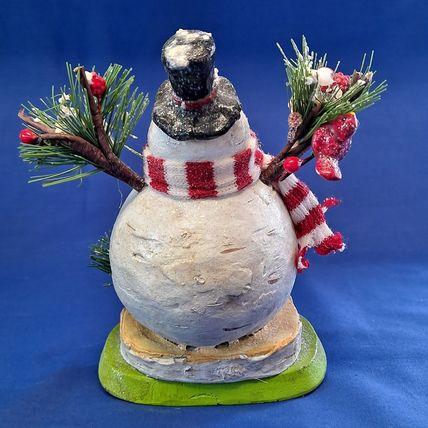 SNOWMAN Christmas STOCKING HOLDER Mantel Hanger Hook Resin Cast Iron Snow