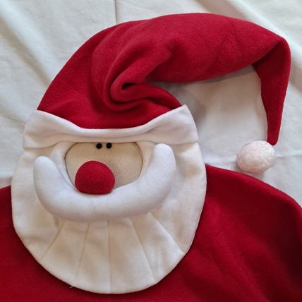 Christmas SANTA Claus CHAIR BACK COVER Holiday Decor Cloth Slipcover Dining Seat
