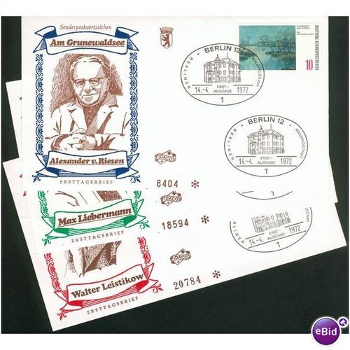 Germany FDC 1972 - SG B418-B420 - Berliner Landschaft - set 1