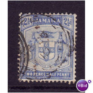 JAMAICA 1910 2 1/2d PALE ULTRAMARINE SG 42 FINE USED