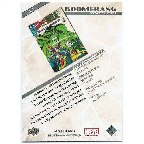 2012 Marvel Beginnings 2 - #351 - Boomerang
