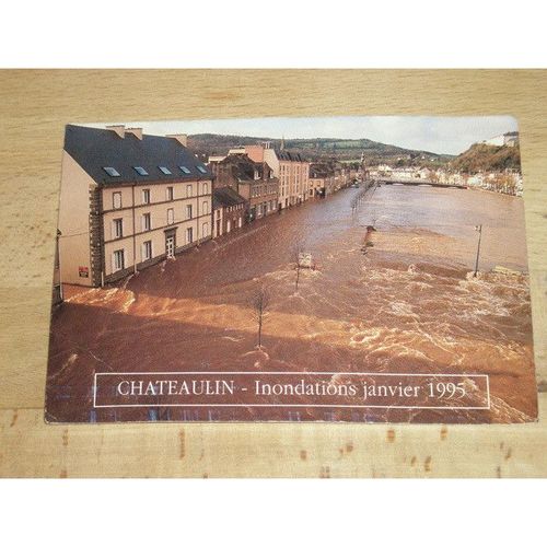French Postcard - Flooding At Chateaulin Brittany France 1995