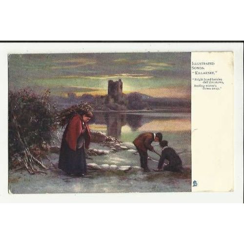 1158 Illustrated Songs KILLARNEY Bright Hued.... Tuck Oilette Postcard
