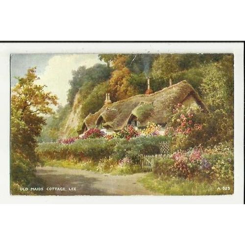 A825 Devon LEE Old Maids Cottage Valentine "Art Colour" Postcard