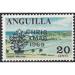 Anguilla 1969 Christmas 20c Aircraft Sandy Ground Mounted Mint MM SG 64 stamp