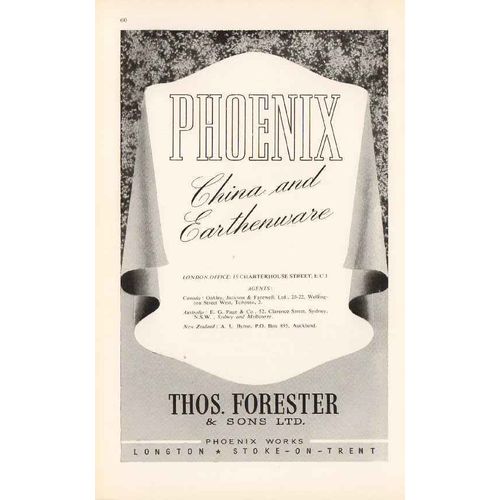 thos forester sons ltd 1947 phoenix china earthenware vintage ad