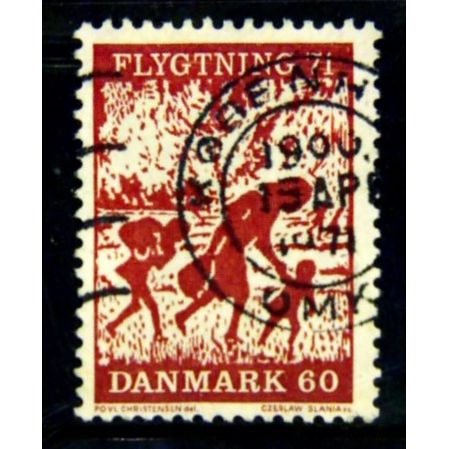 DENMARK 1971 SG 527 50 ORE BROWN AID FOR REFUGEES FINE USED #